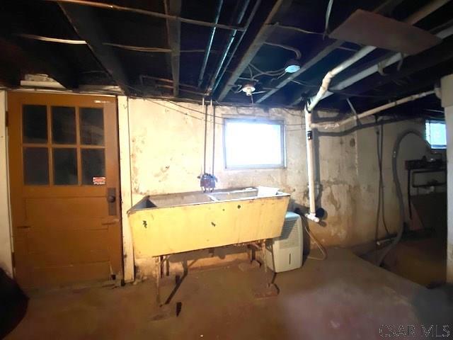 basement featuring sink