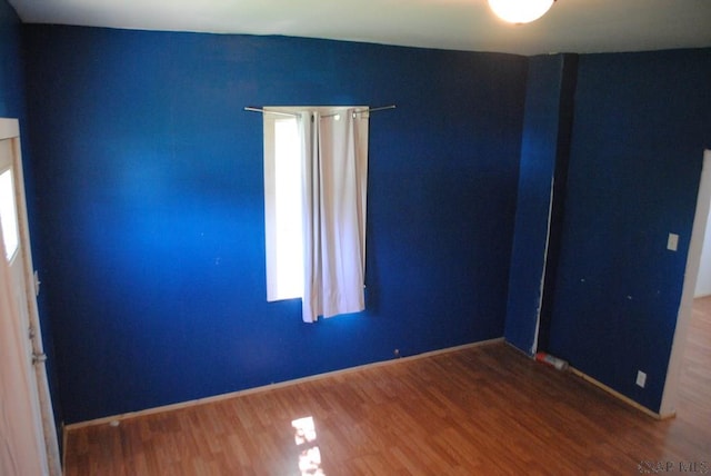 empty room with hardwood / wood-style flooring