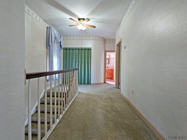 17 Grant St, Salisbury, PA 15558 - hallway featuring carpet and an upstairs landing