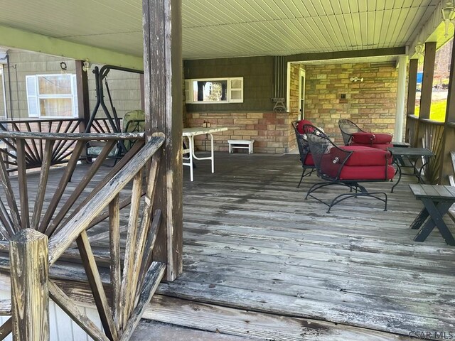 wooden deck with a porch