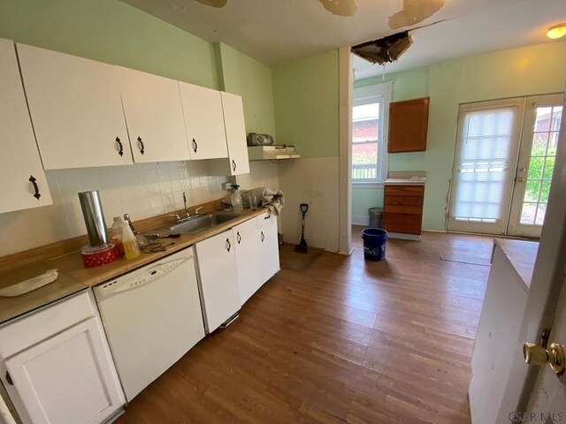 856-858 Ferndale Ave, Johnstown, PA 15905 - kitchen featuring white cabinetry, sink, dark wood-type flooring, and dishwasher