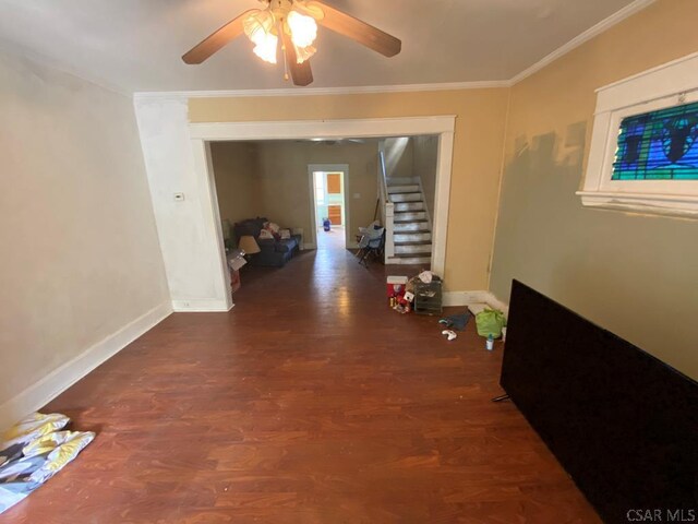 856-858 Ferndale Ave, Johnstown, PA 15905 - hallway featuring ornamental molding and dark hardwood / wood-style floors