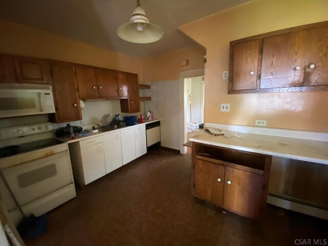 856-858 Ferndale Ave, Johnstown, PA 15905 - kitchen featuring white appliances and baseboard heating