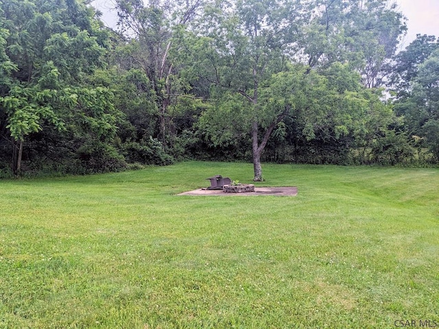 350 American Legion Rd, Latrobe, PA 15650 - view of grassy yard with an outdoor fire pit