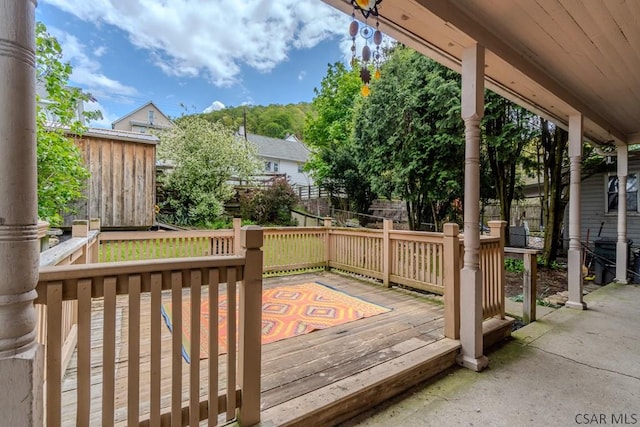 wooden terrace with fence