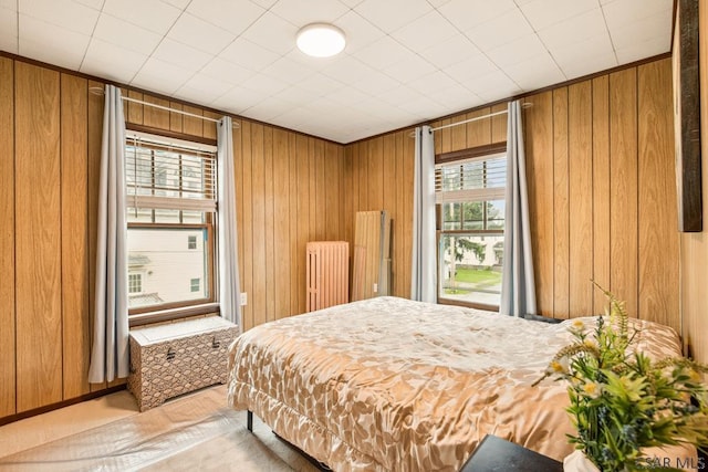 540 S Center Ave, Somerset, PA 15501 - bedroom featuring multiple windows, wood walls, and radiator