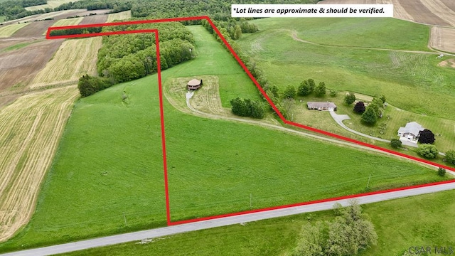 152 Aviator Ln, Friedens, PA 15541 - overview of rural landscape featuring property boundaries highlighted