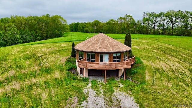 152 Aviator Ln, Friedens, PA 15541 - back of house with driveway, a lawn, and a deck
