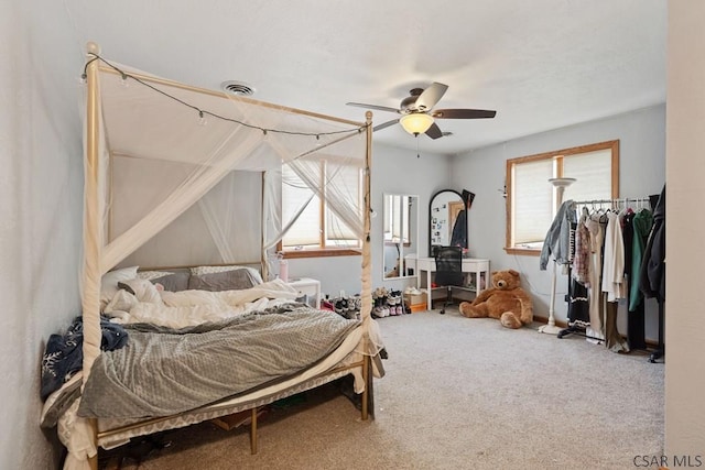 373 Hillside Ln, Somerset, PA 15501 - carpeted bedroom featuring multiple windows and a ceiling fan
