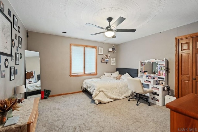 373 Hillside Ln, Somerset, PA 15501 - carpeted bedroom with an office area, a ceiling fan, and baseboards