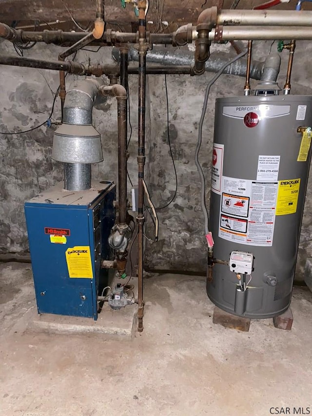 utilities featuring gas water heater