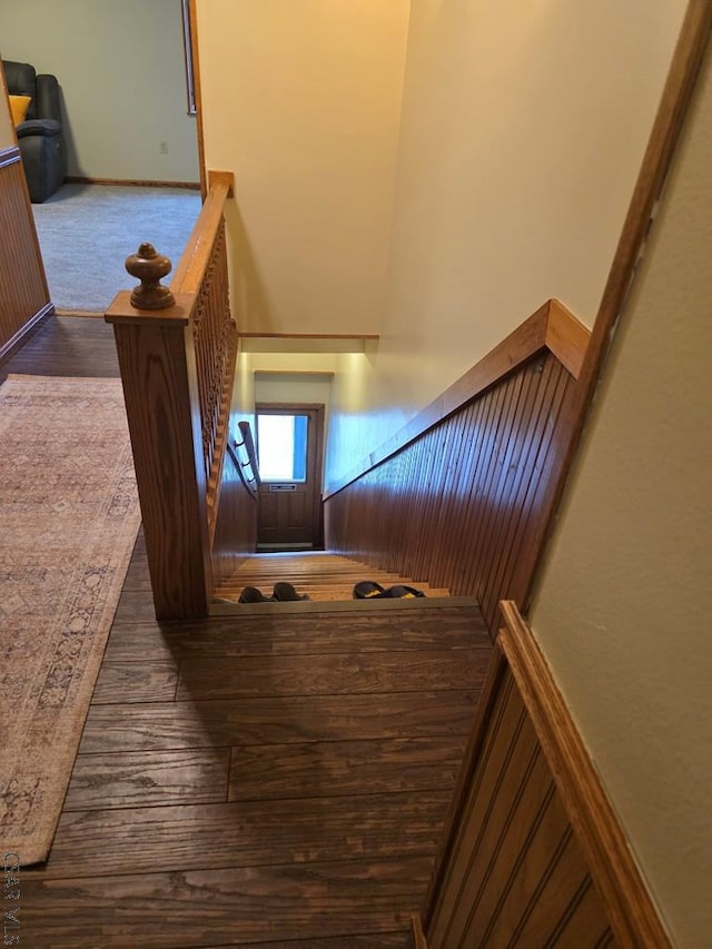 218 Center St, Meyersdale, PA 15552 - stairway featuring a towering ceiling and wood finished floors