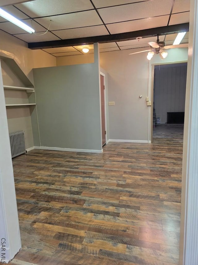 218 Center St, Meyersdale, PA 15552 - interior space with a ceiling fan, radiator, baseboards, and wood finished floors