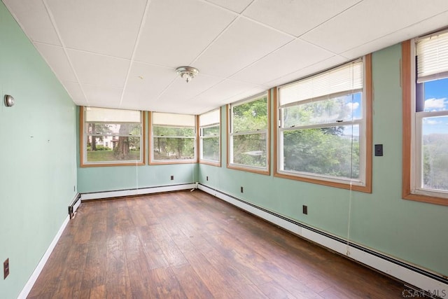 769 Russell Ave, Johnstown, PA 15902 - unfurnished sunroom with a baseboard heating unit and hardwood / wood-style floors