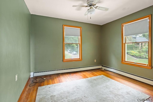 769 Russell Ave, Johnstown, PA 15902 - unfurnished room with wood-type flooring, plenty of natural light, and a baseboard radiator
