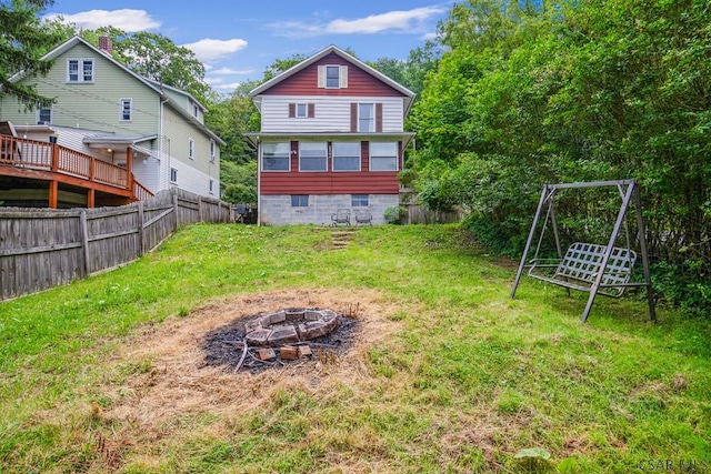 769 Russell Ave, Johnstown, PA 15902 - rear view of house featuring a fire pit