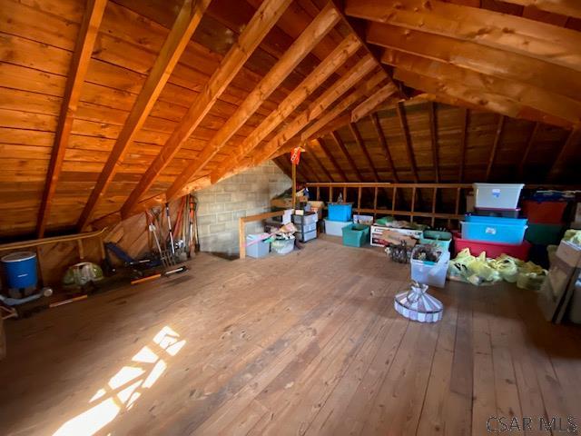 view of unfinished attic