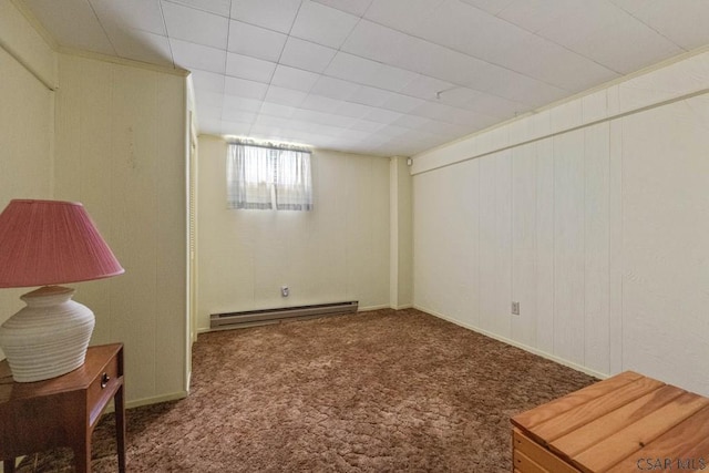 527 Patton St, Somerset, PA 15501 - basement featuring baseboard heating and carpet flooring