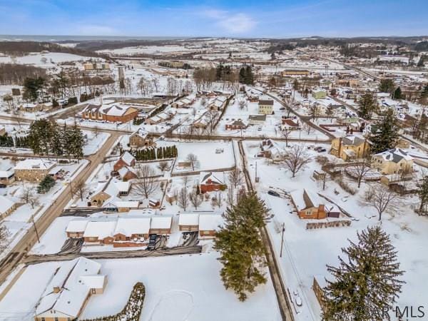 view of snowy aerial view