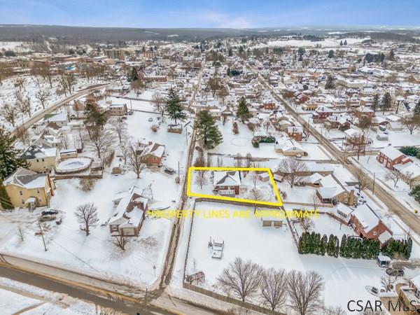 view of snowy aerial view