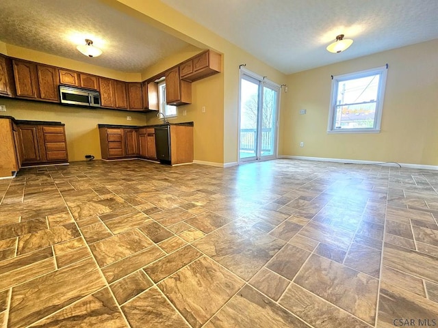 kitchen with dishwasher and a textured ceiling