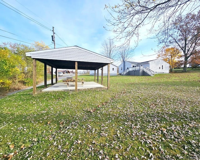 view of yard with a gazebo