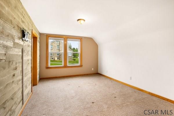 1082 W Main St, Somerset, PA 15501 - additional living space featuring baseboards, carpet floors, and vaulted ceiling