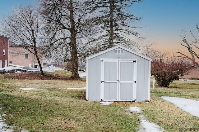 view of shed