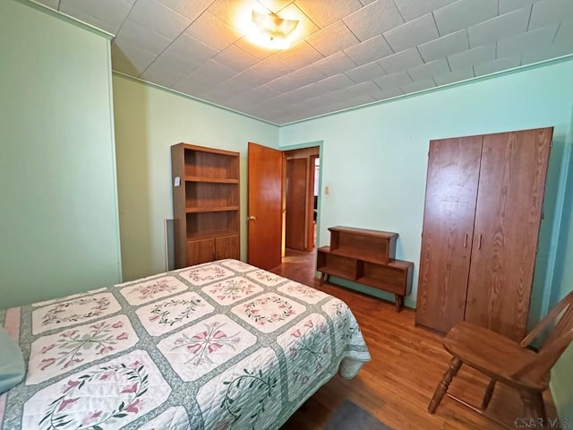 bedroom featuring wood-type flooring