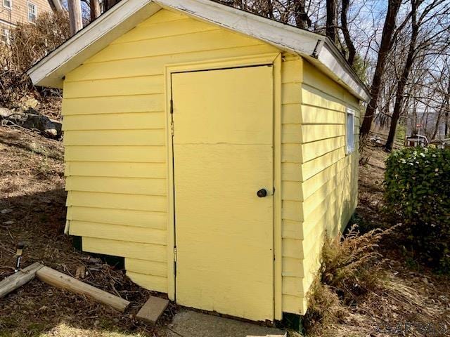 view of shed