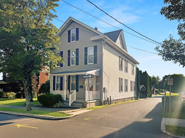 front of property with a porch