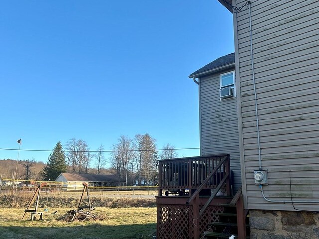 view of yard featuring a deck