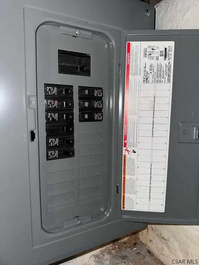 utility room featuring electric panel