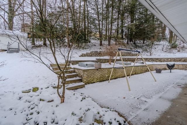 view of snowy yard