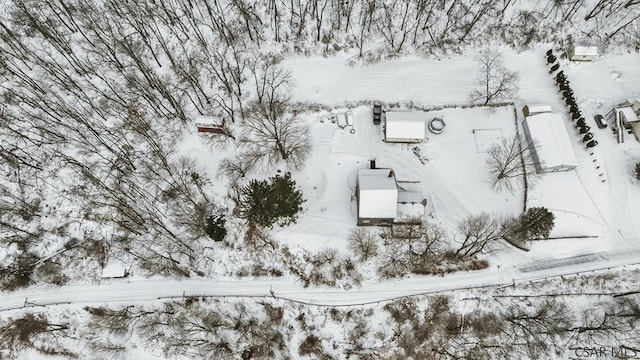 view of snowy aerial view