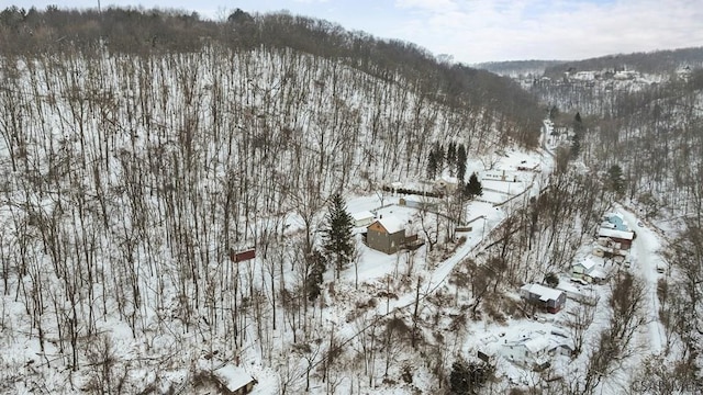 view of snowy aerial view