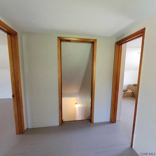 hall featuring light hardwood / wood-style flooring