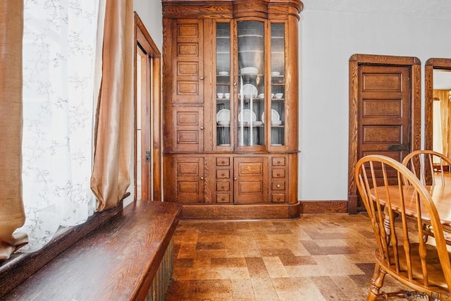 view of unfurnished dining area