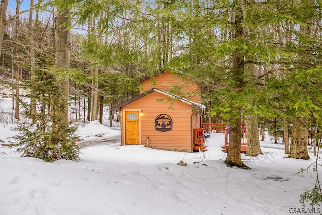 view of snow covered structure