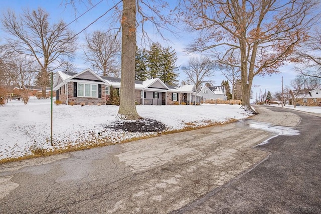 view of front of property with stone siding and driveway