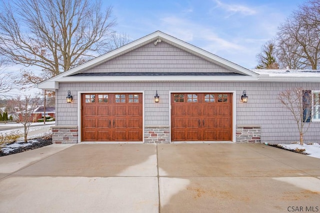 view of garage