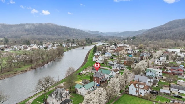 624 Oden St, Confluence, PA 15424 - aerial view featuring a residential view and a water and mountain view