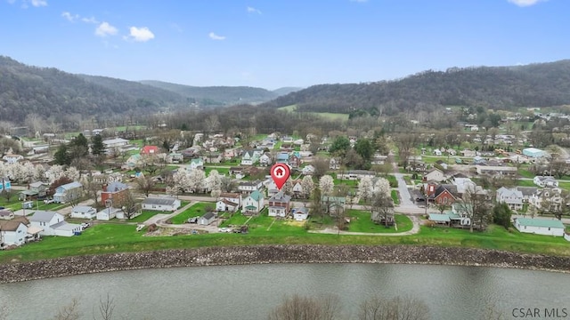 624 Oden St, Confluence, PA 15424 - birds eye view of property with a water and mountain view and a residential view