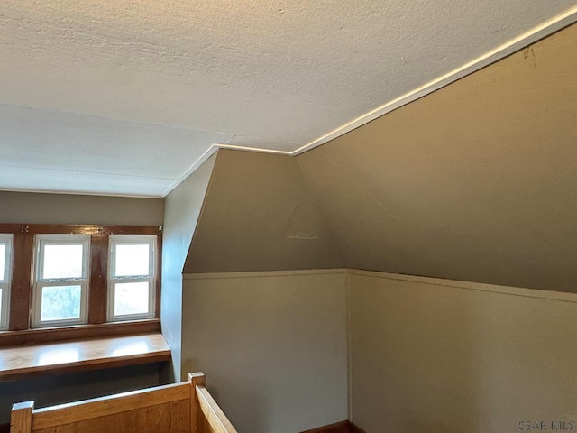 624 Oden St, Confluence, PA 15424 - bonus room featuring a textured ceiling and vaulted ceiling