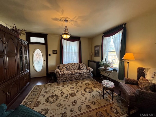 entrance foyer featuring dark hardwood / wood-style flooring