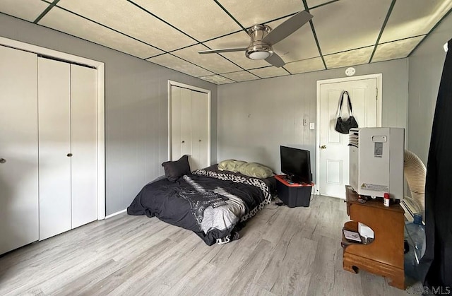 304 Oak St, Conemaugh, PA 15909 - bedroom featuring wood finished floors, multiple closets, and ceiling fan