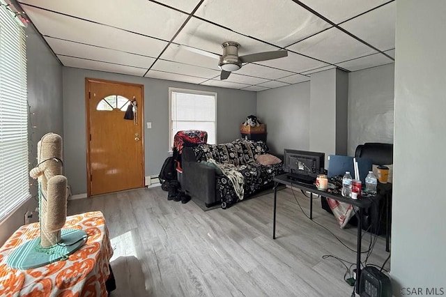 304 Oak St, Conemaugh, PA 15909 - bedroom featuring a drop ceiling, wood finished floors, and a ceiling fan