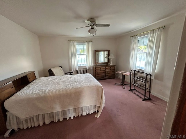 2269 Sunshine Ave, Johnstown, PA 15905 - bedroom with multiple windows, carpet, a ceiling fan, and baseboards