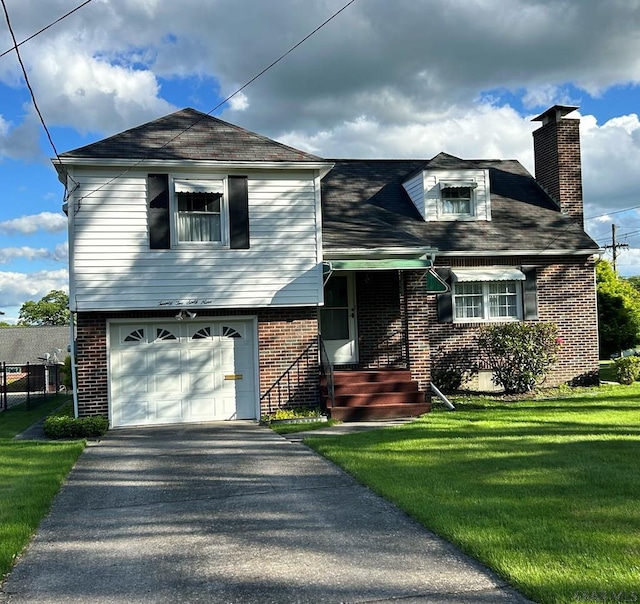 2269 Sunshine Ave, Johnstown, PA 15905 - view of front of house featuring brick siding, a front yard, and a chimney