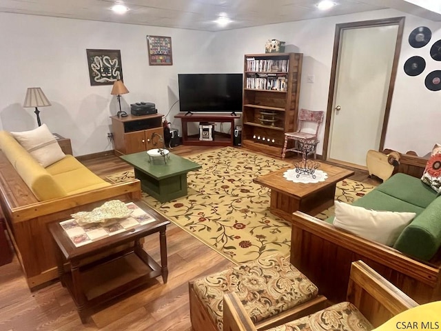 living area featuring wood finished floors